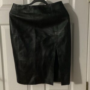 H&M Black Leather Pencil Skirt